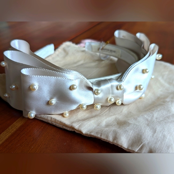 Jennifer Behr Bow Headband with Pearls - Picture 1 of 5